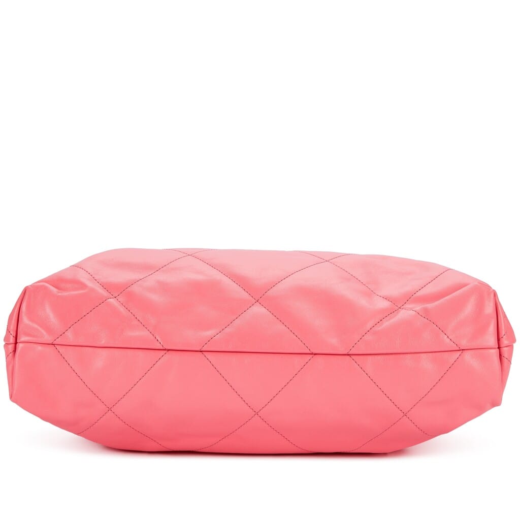 Pink Quilted Calfskin Small Chanel 22 Brushed Gold Hardware