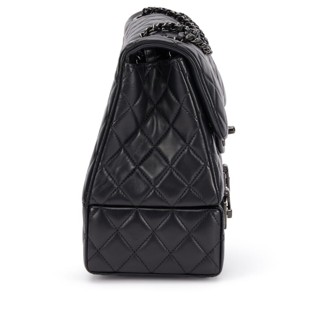 So Black Quilted Lambskin Cockpit Flap Bag Black Hardware, 2016