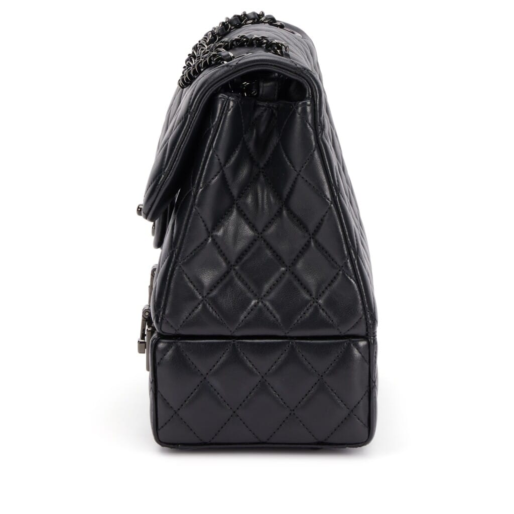 So Black Quilted Lambskin Cockpit Flap Bag Black Hardware, 2016