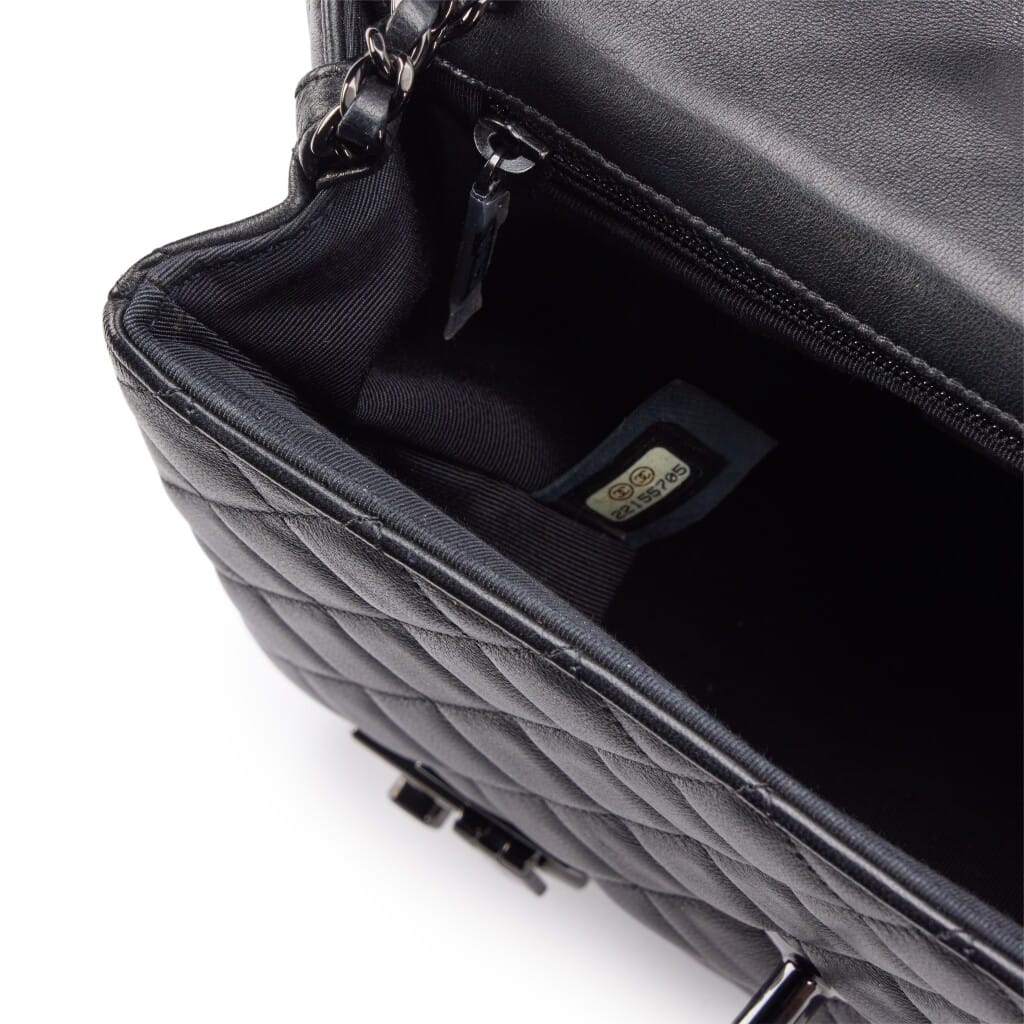 So Black Quilted Lambskin Cockpit Flap Bag Black Hardware, 2016
