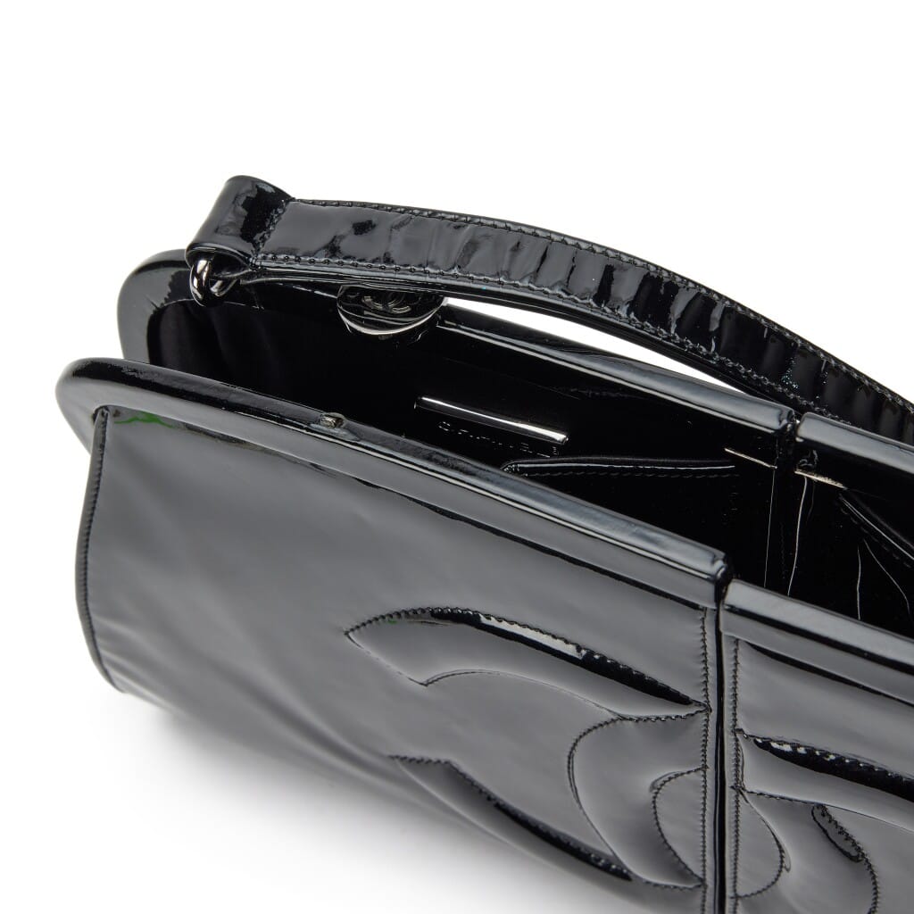 Black Patent Double Split Frame Bag Ruthenium Hardware, 2007