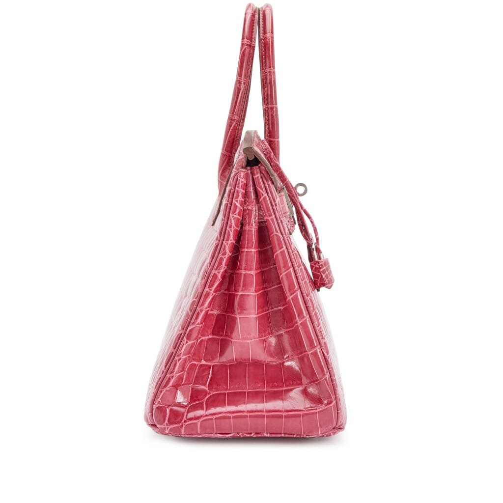 Fuschia Shiny Niloticus Crocodile Birkin 30 Palladium Hardware, 2011