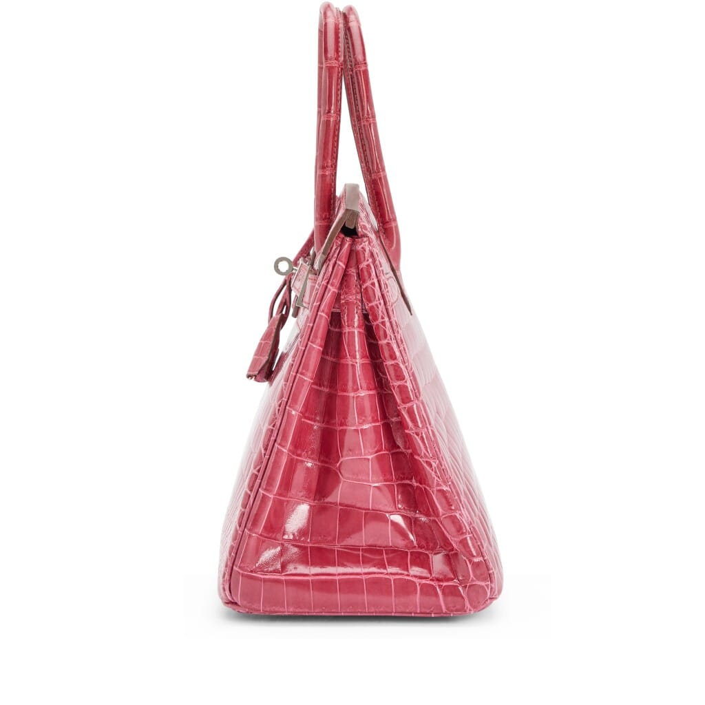 Fuschia Shiny Niloticus Crocodile Birkin 30 Palladium Hardware, 2011