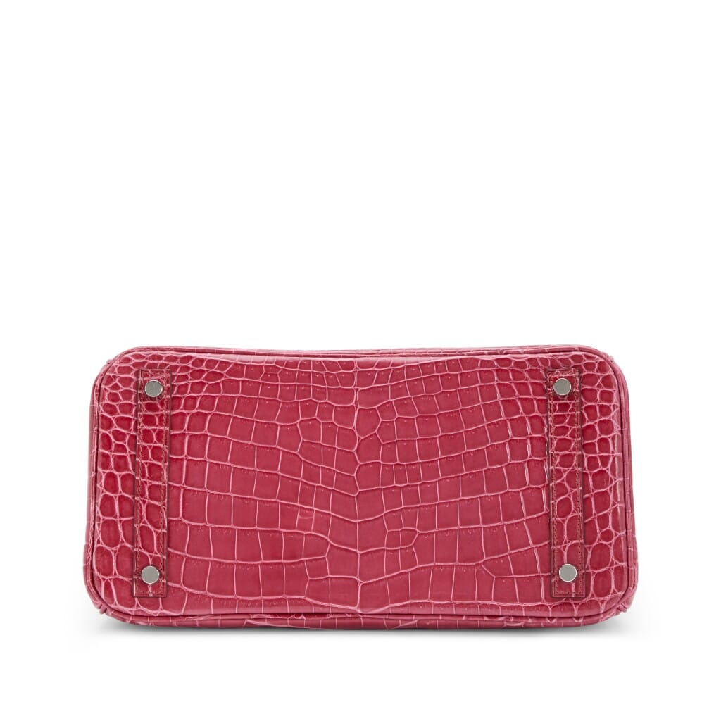 Fuschia Shiny Niloticus Crocodile Birkin 30 Palladium Hardware, 2011