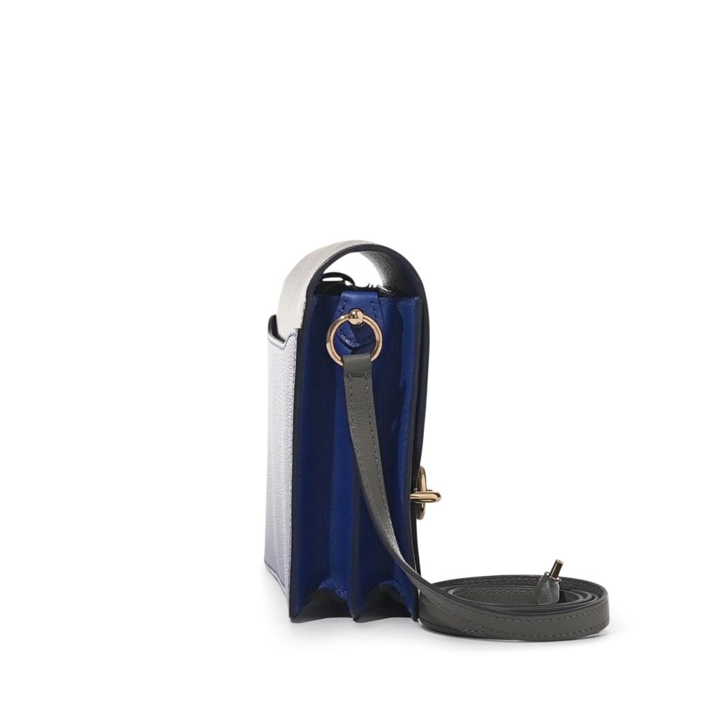 Gris Meyer and Blue Royal Evercolor Verso Mini Roulis 18 Gold Hardware, 2022