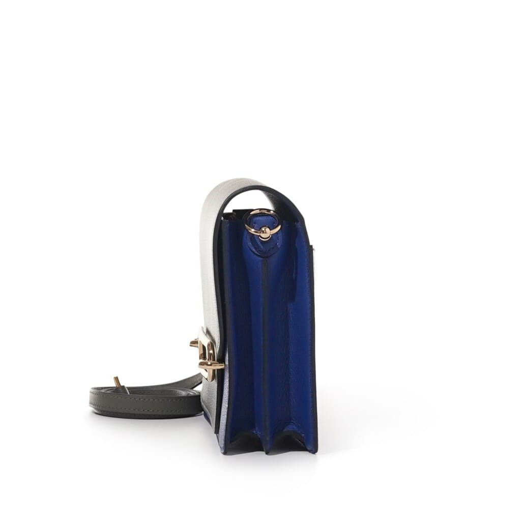 Gris Meyer and Blue Royal Evercolor Verso Mini Roulis 18 Gold Hardware, 2022