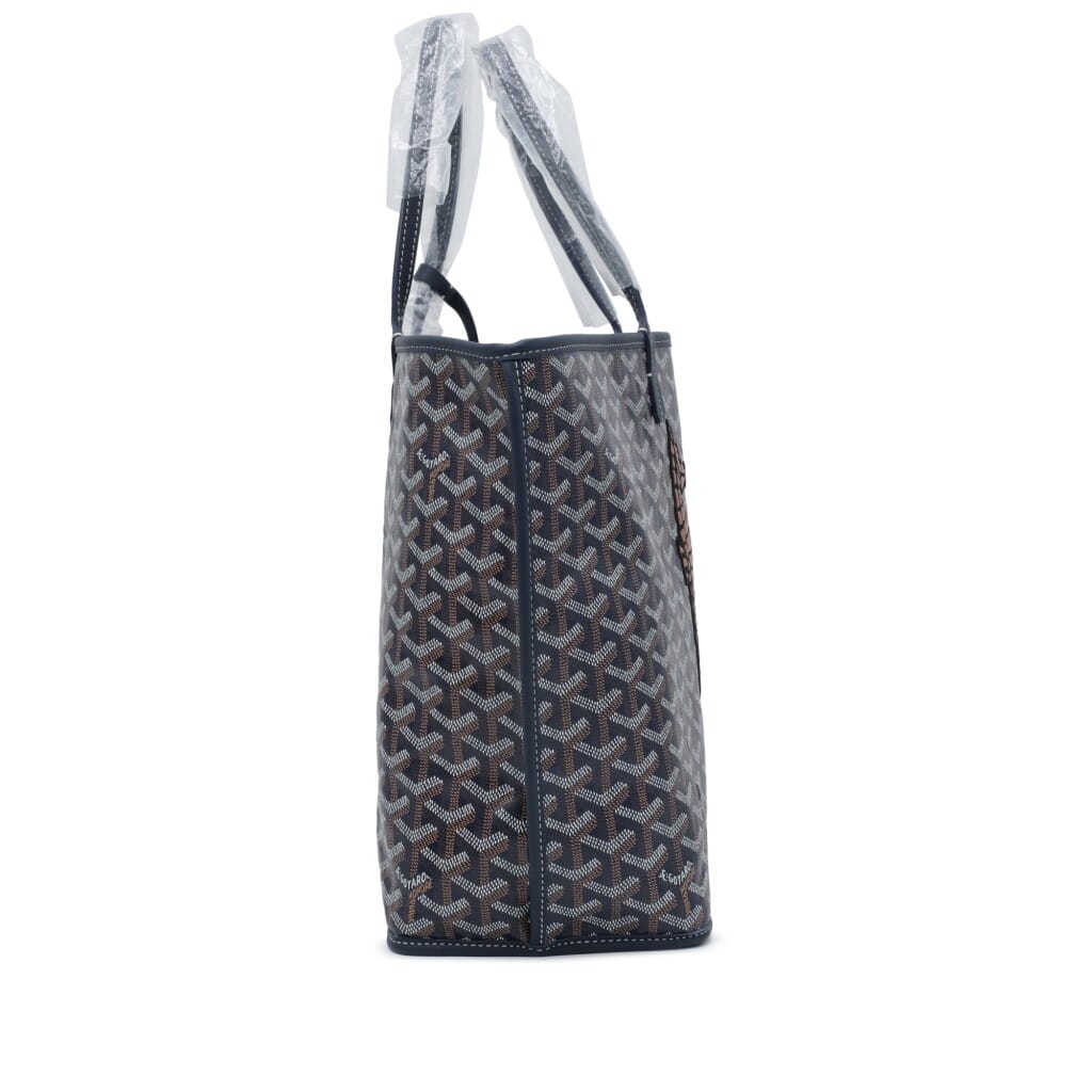 Navy Goyardine Canvas and Chevroches Calfskin Seahorse Embroidery Anjou PM Tote, 2024