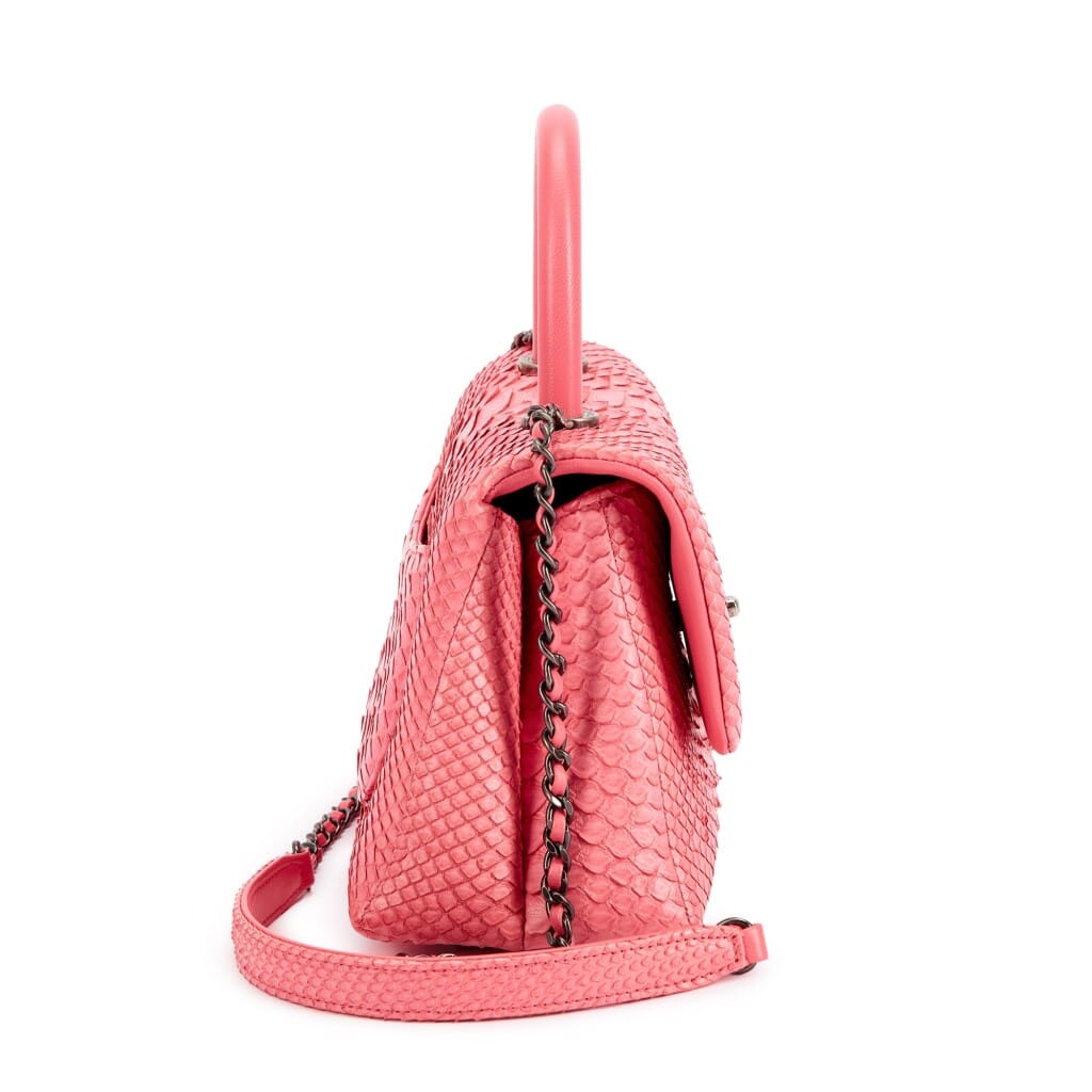 Pink Python Small Coco Handle Ruthenium Hardware, 2016-17