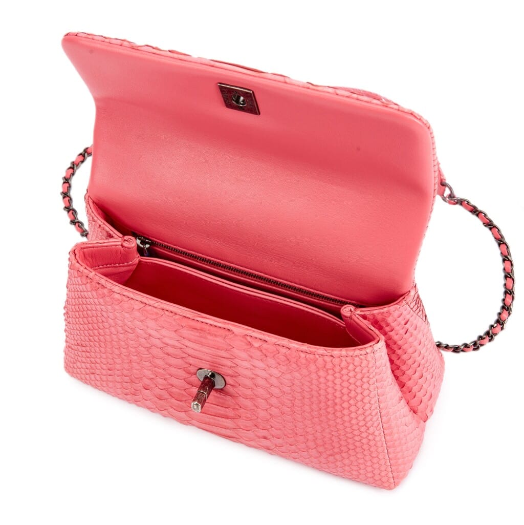 Pink Python Small Coco Handle Ruthenium Hardware, 2016-17