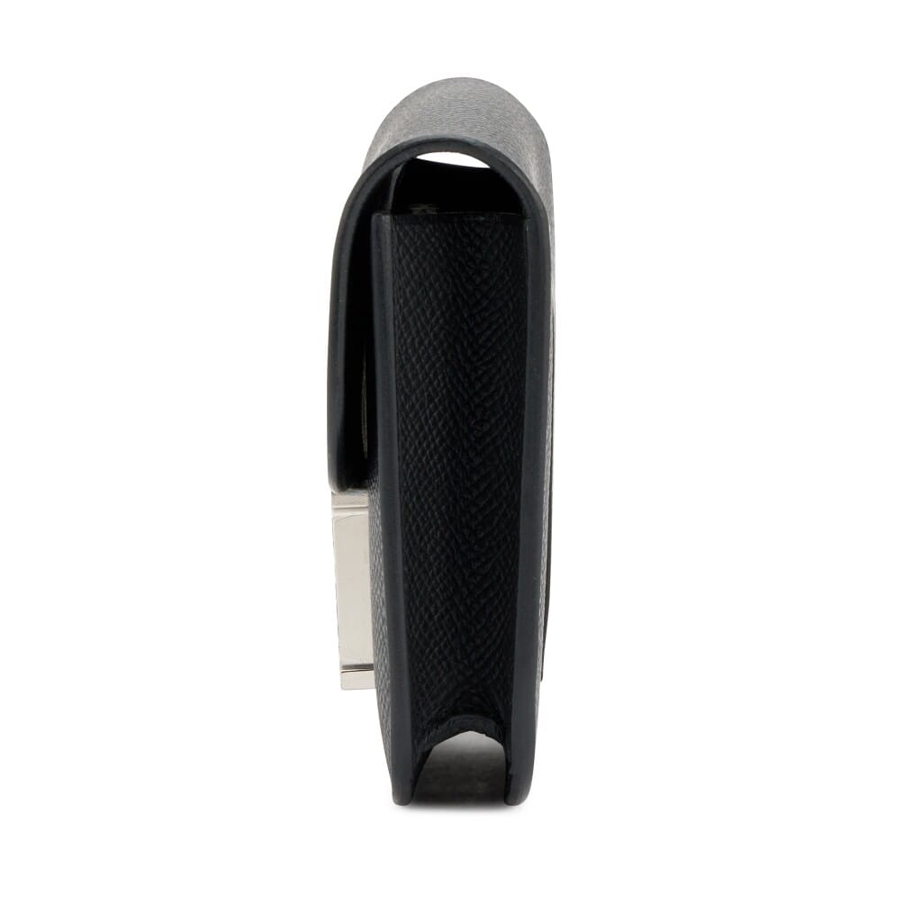 Black Epsom Constance Slim Wallet with Lizard and Palladium Hardware, 2024