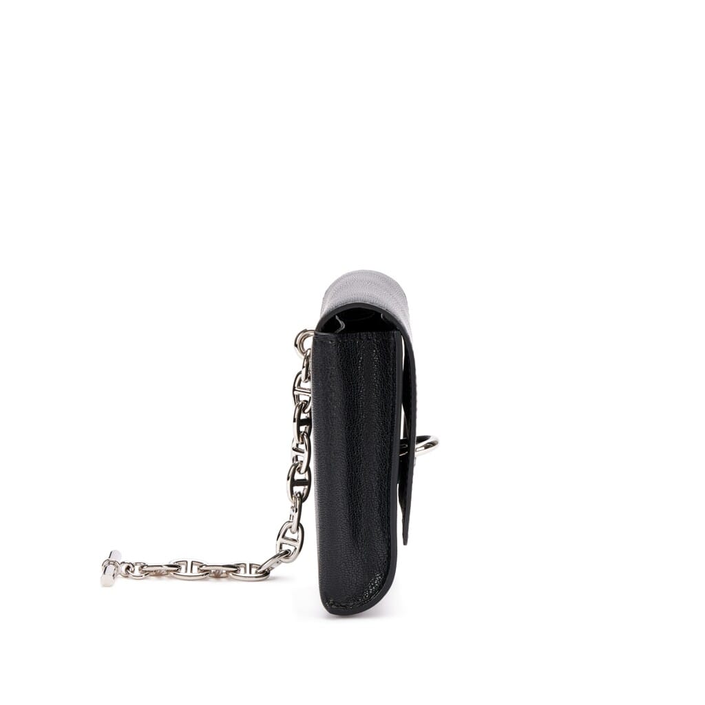 Black Chamkila Chaine d'ancre Compact Wallet Palladium Hardware, 2023
