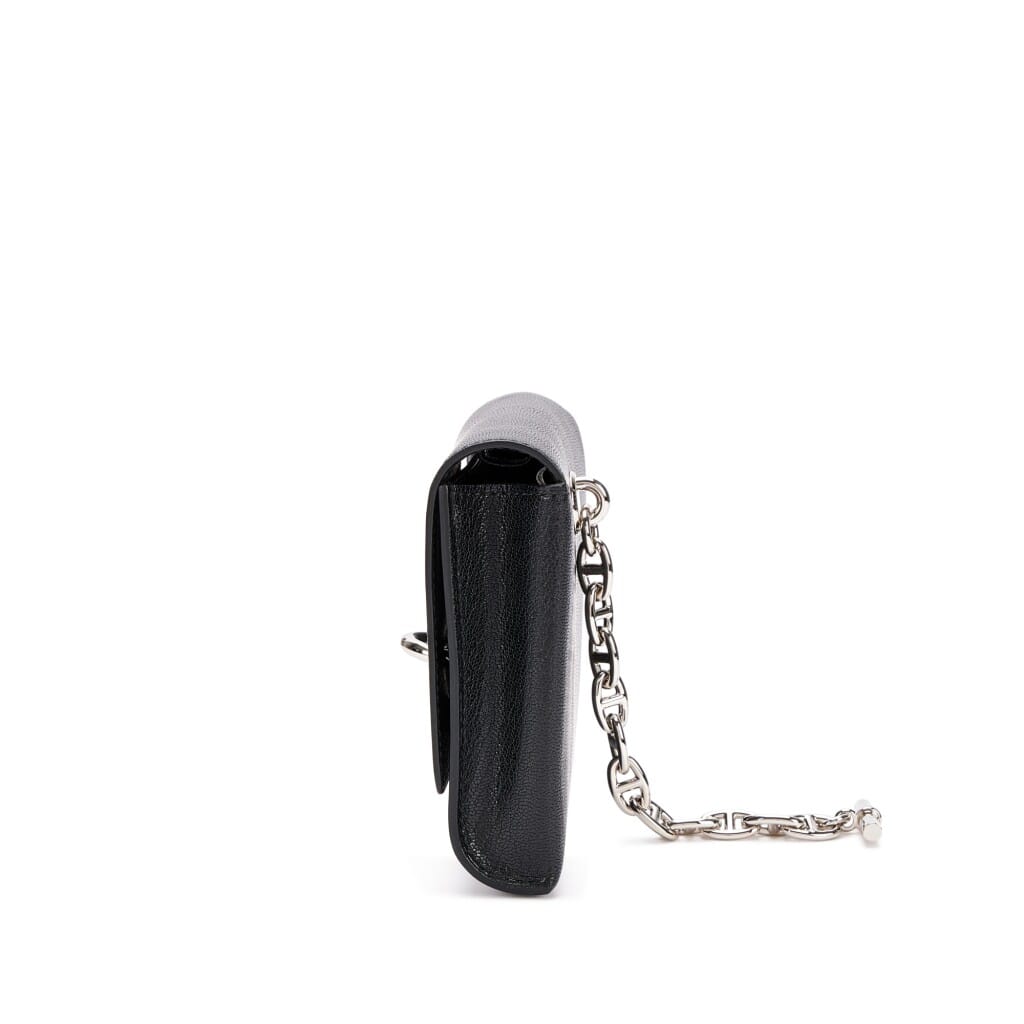Black Chamkila Chaine d'ancre Compact Wallet Palladium Hardware, 2023