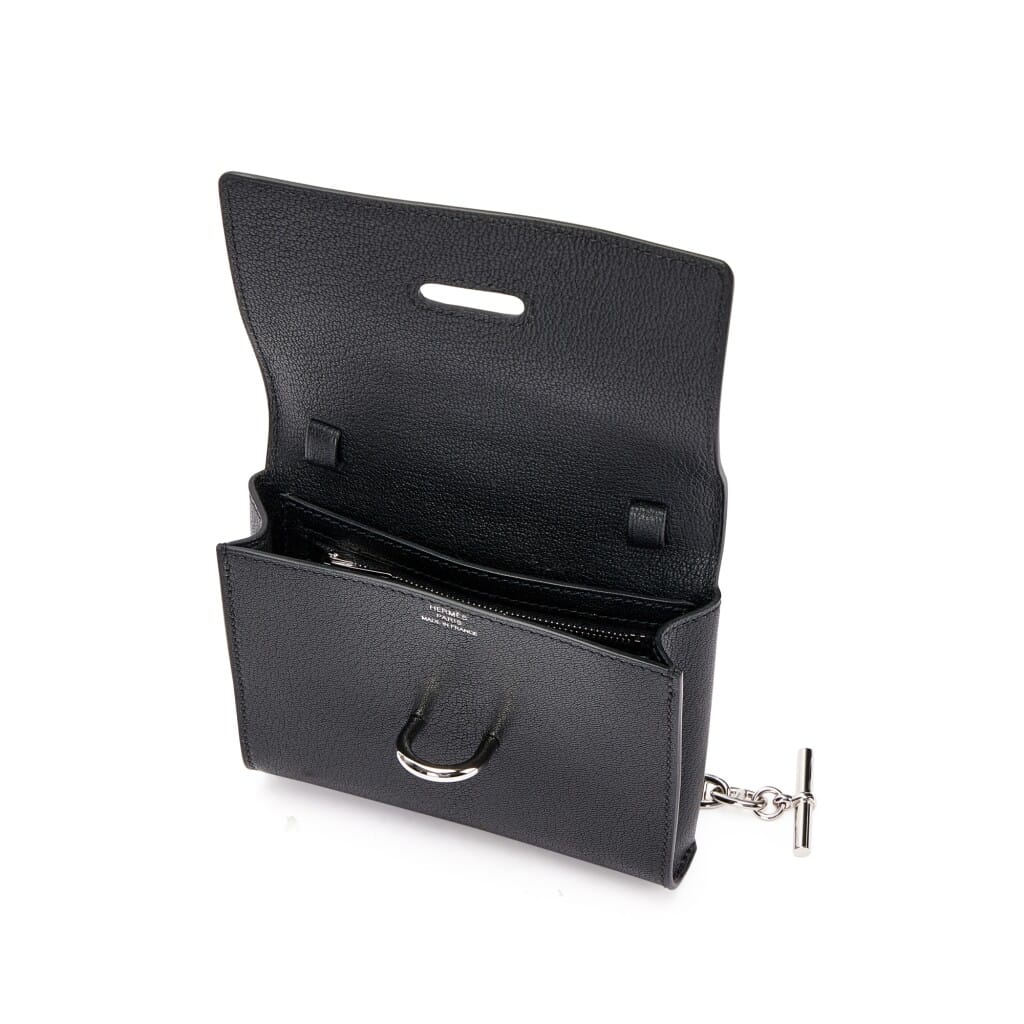 Black Chamkila Chaine d'ancre Compact Wallet Palladium Hardware, 2023