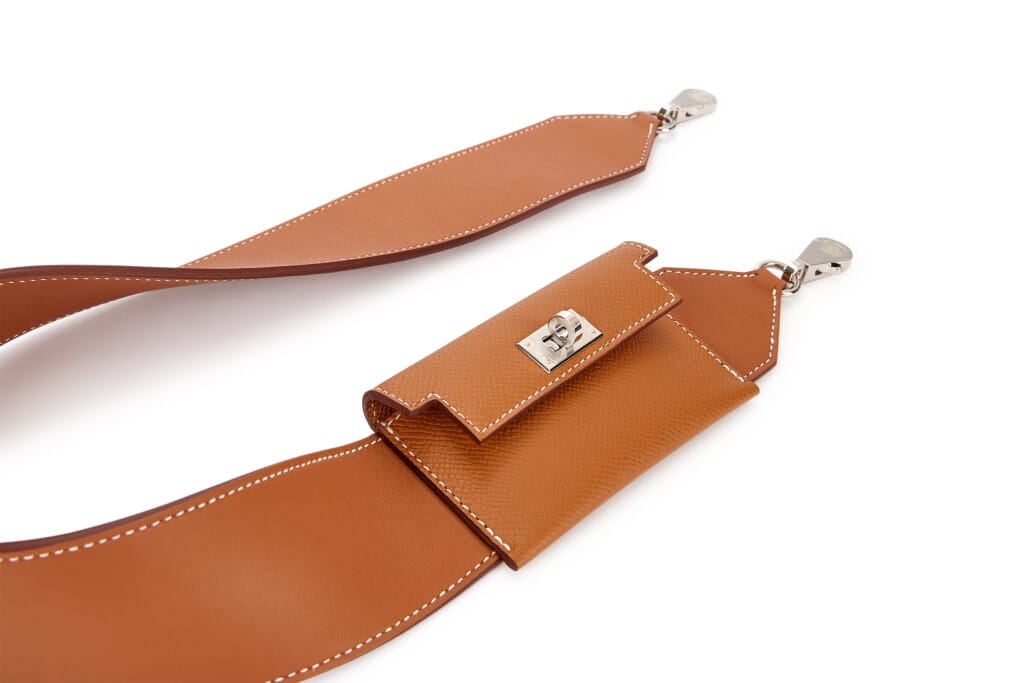 Gold Epsom and Swift Kelly Pocket Strap Palladium Hardware, 2024