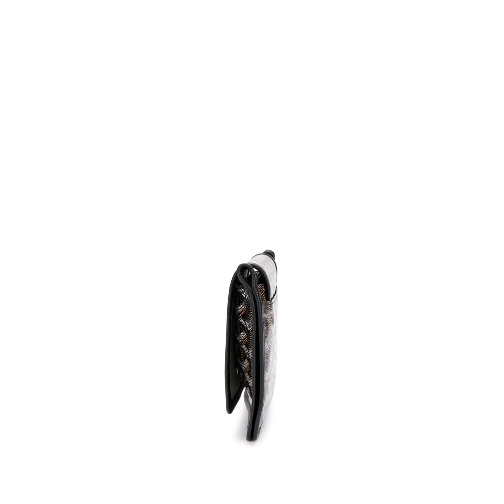 Black Goyardine Canvas and Chevroches Calfskin Plumet Pocket Wallet