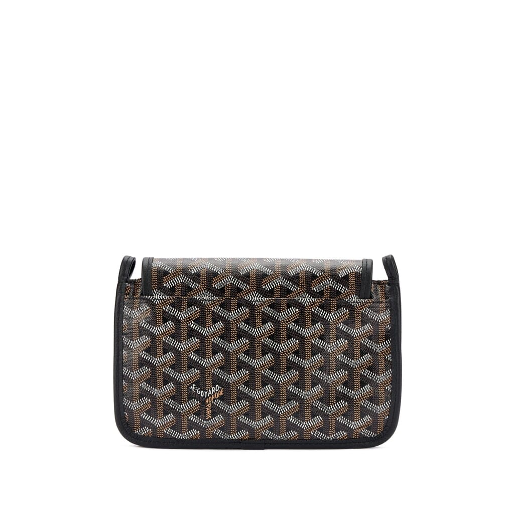 Black Goyardine Canvas and Chevroches Calfskin Plumet Pocket Wallet