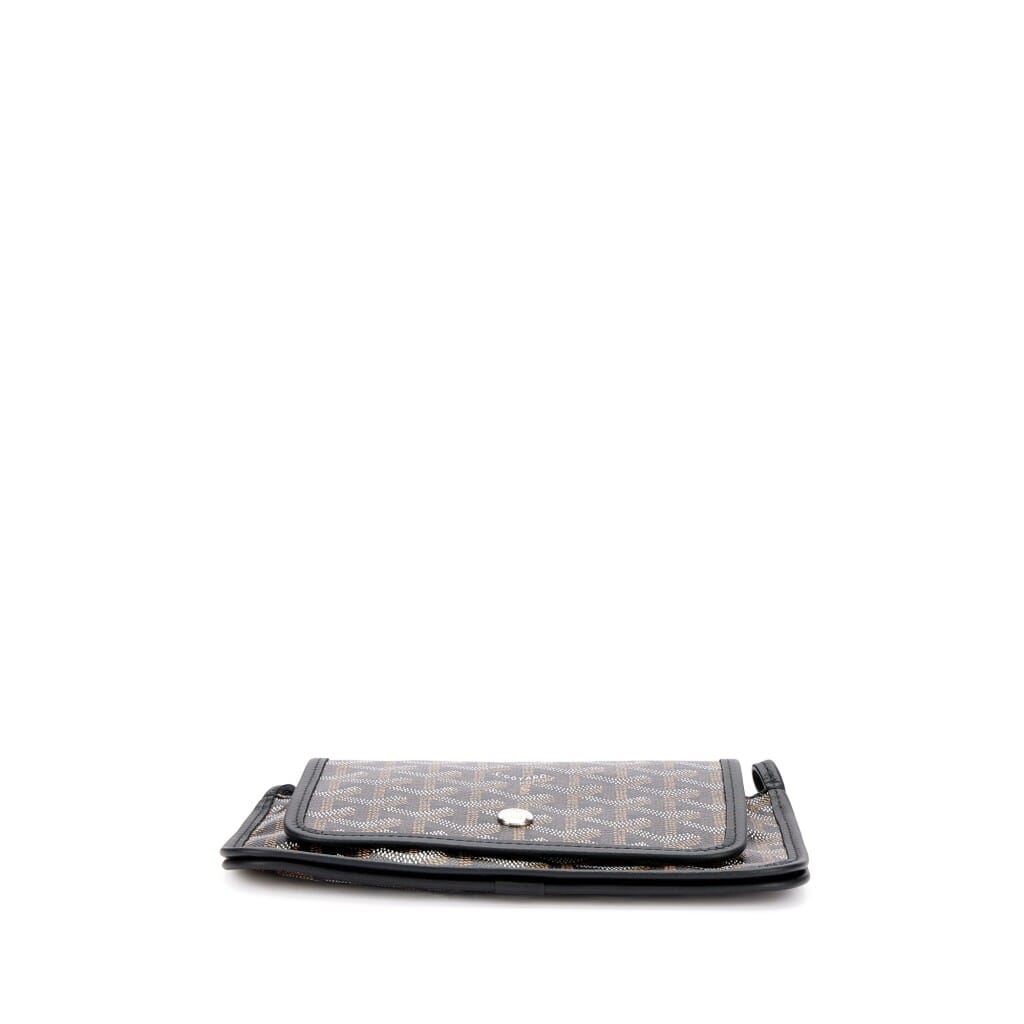 Black Goyardine Canvas and Chevroches Calfskin Plumet Pocket Wallet