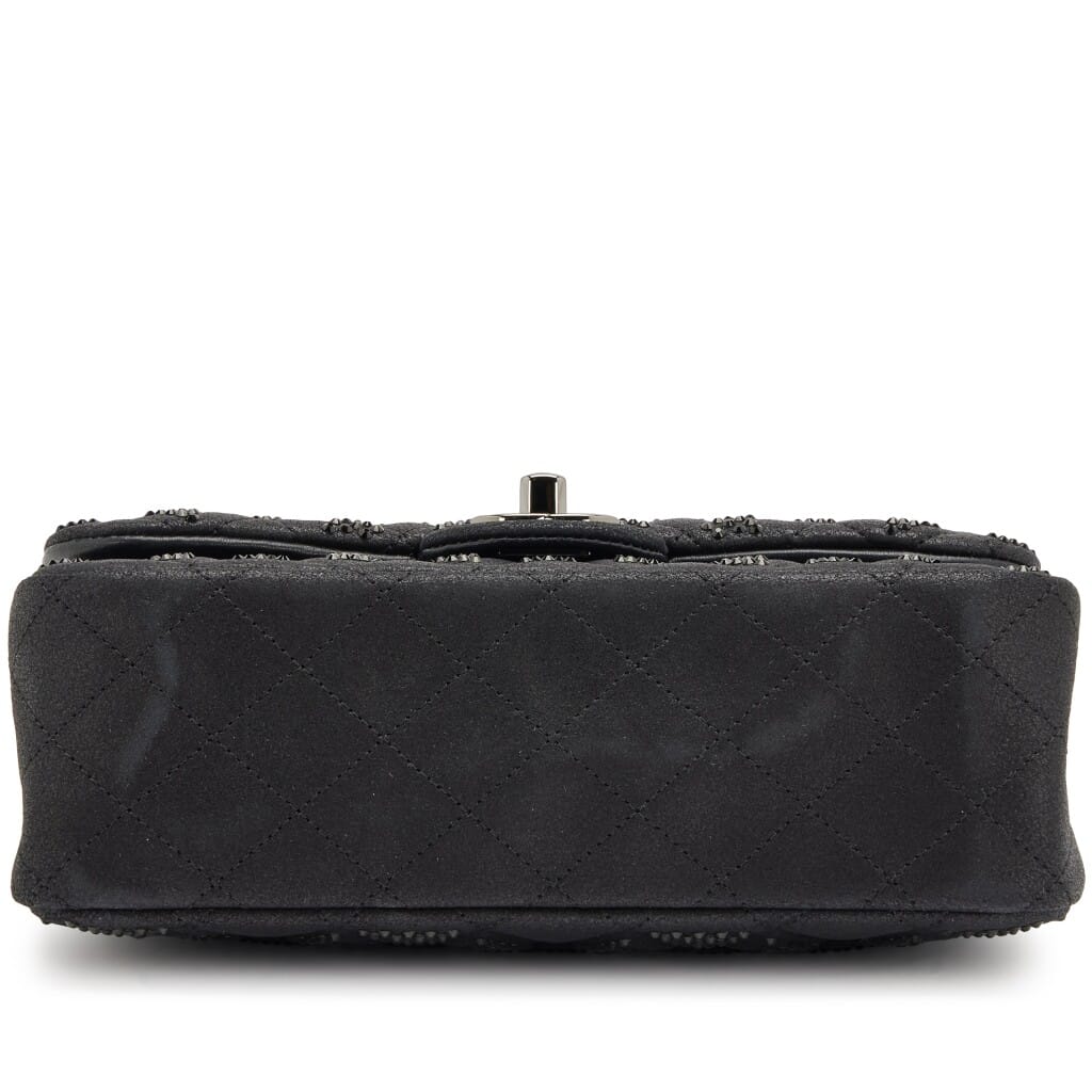 Multicolor Iridescent Crystal Strass and Black Quilted Goatskin Mini Classic Single Flap Ruthenium Hardware, 2015-2016