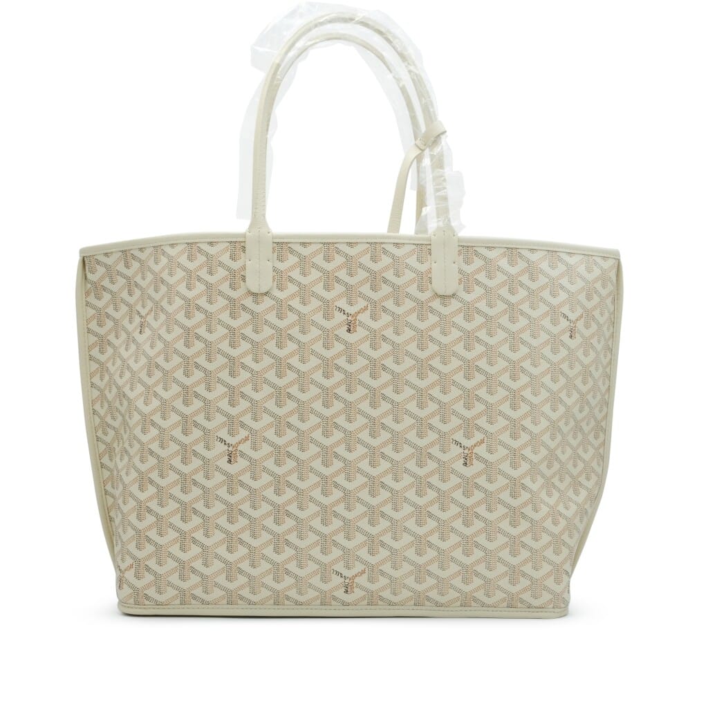 Sand Goyardine Canvas and Chevroches Calfskin Seahorse Embroidery Anjou PM Tote, 2024