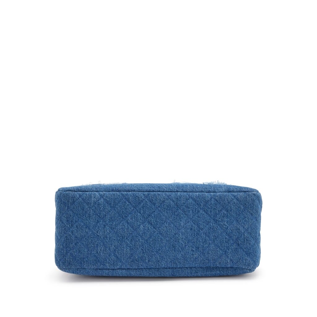 Blue Denim, White Shearling Paris-New York Hieroglyph Coco Tote Gold Hardware, 2019