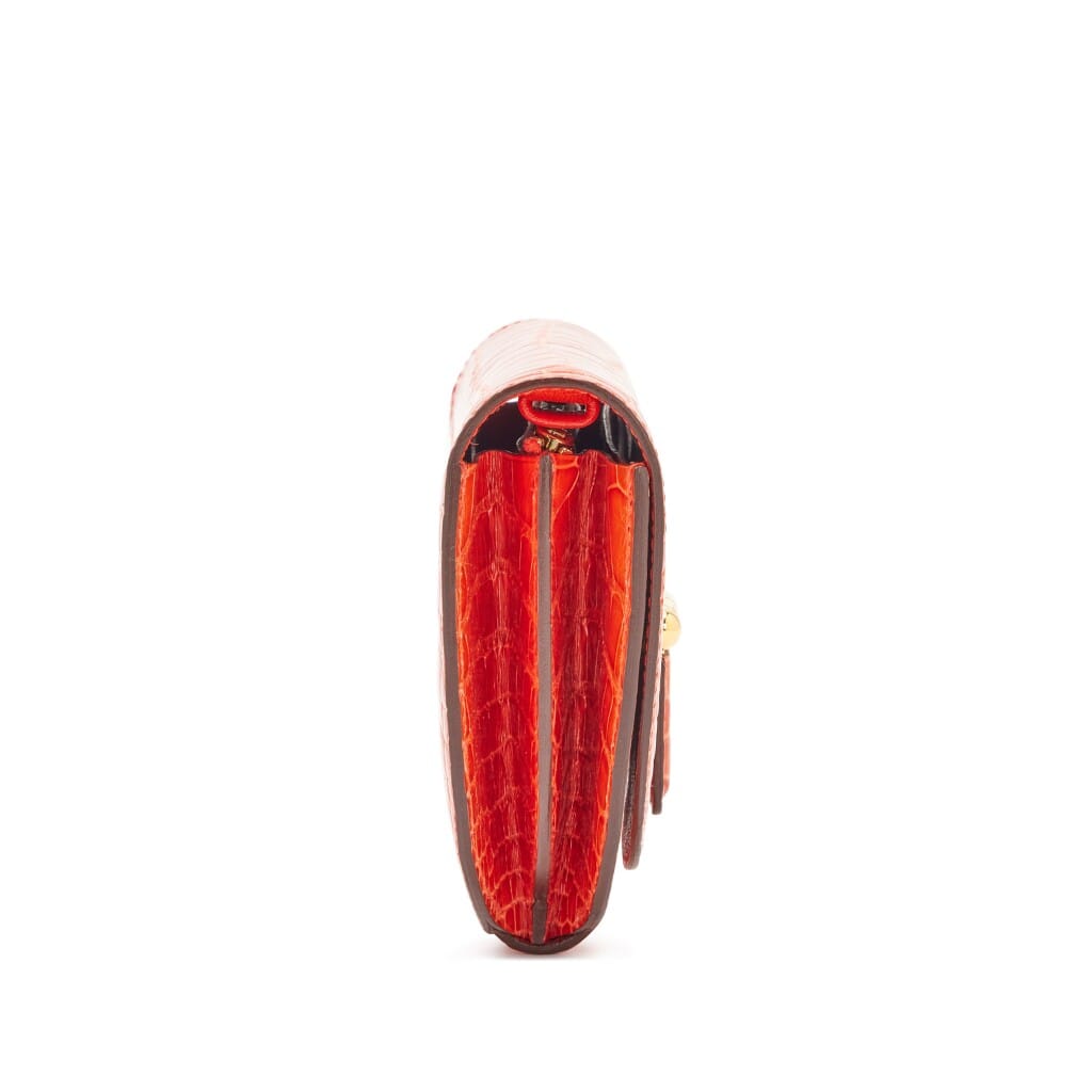 Rouge Indien Shiny Alligator Mini Convoyeur Bag Gold Hardware, 2017