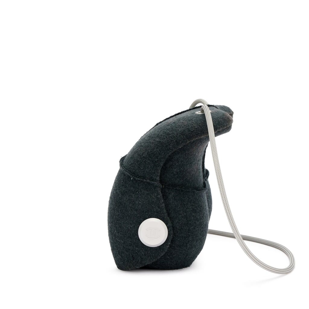 Grey Felt Millennium Shoulder Bag Brushed Silver Hardware, 1997-1999