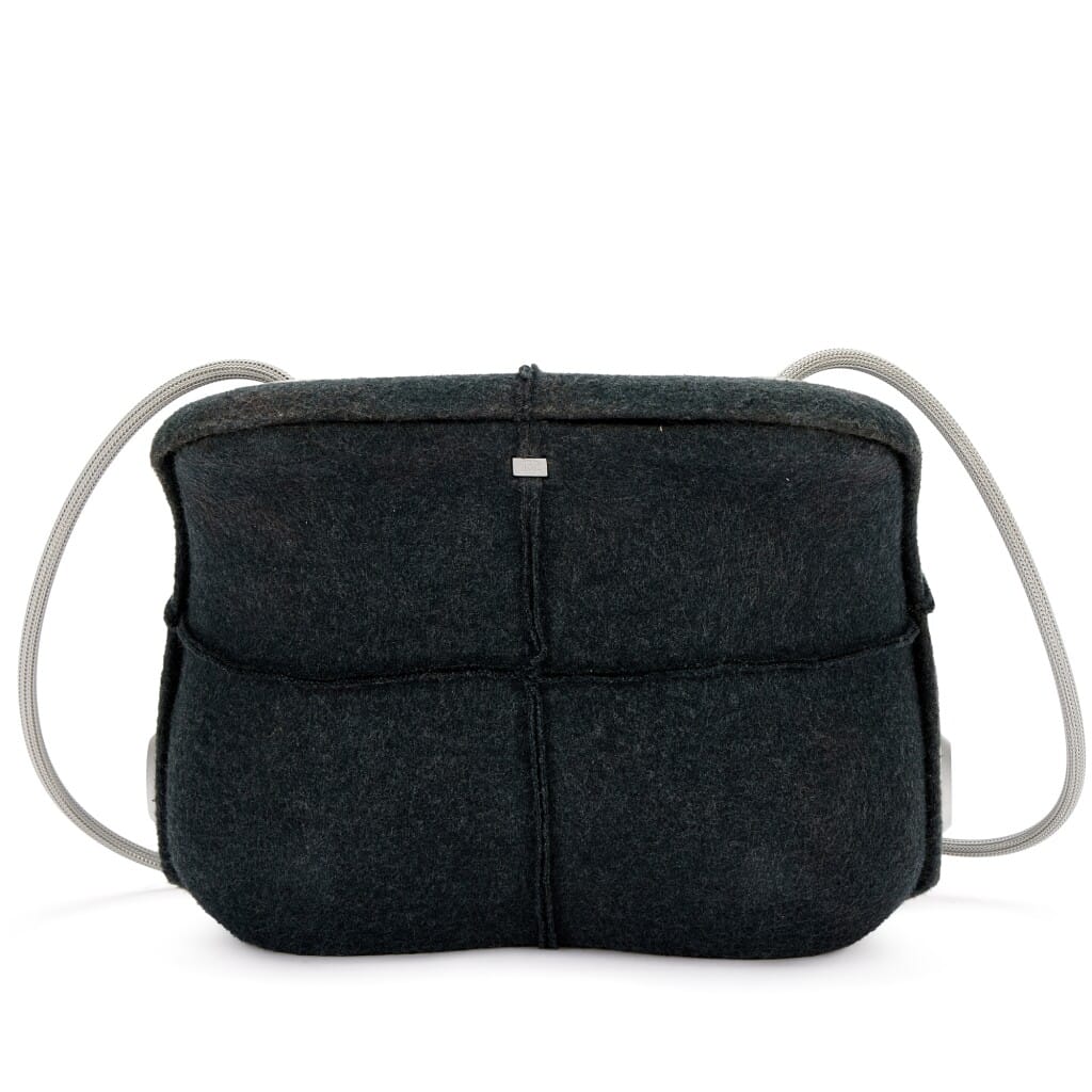 Grey Felt Millennium Shoulder Bag Brushed Silver Hardware, 1997-1999