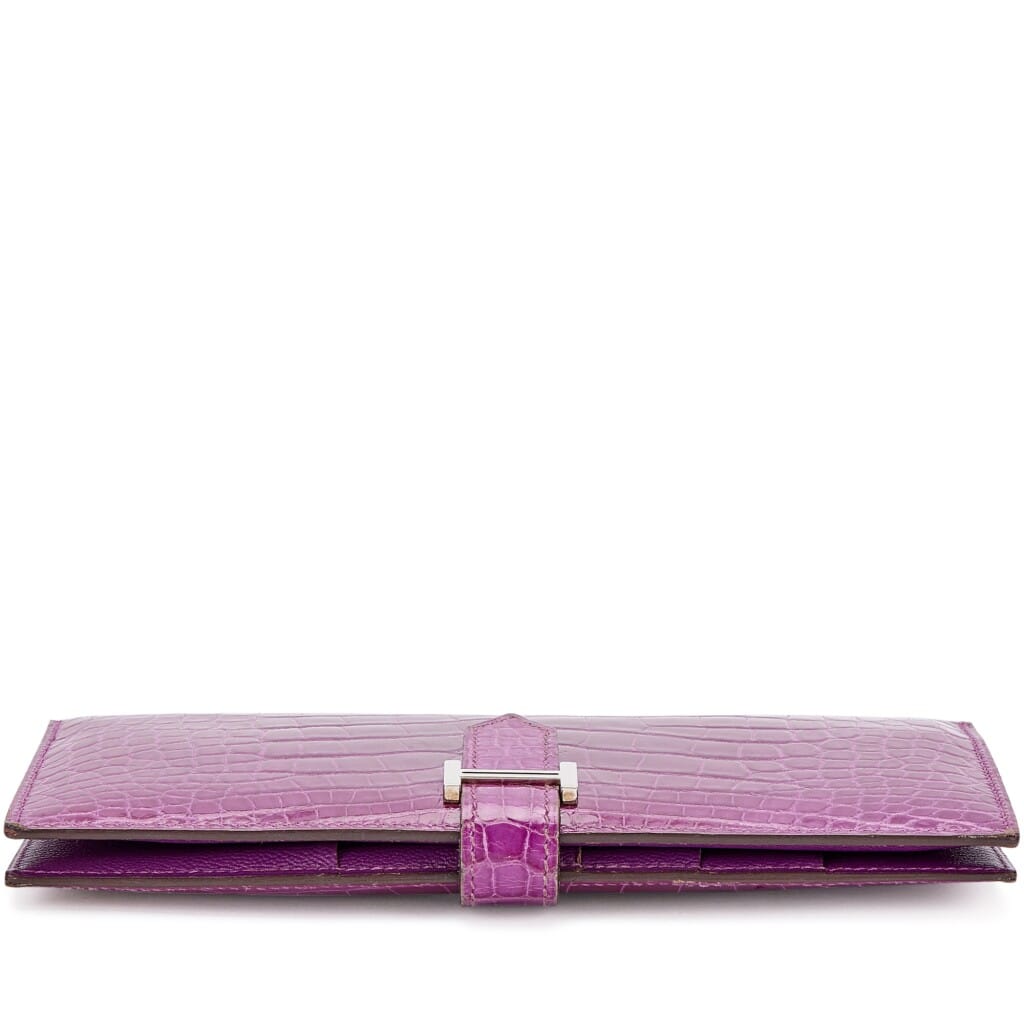 Violet Shiny Alligator Bearn Wallet Palladium Hardware, 2006