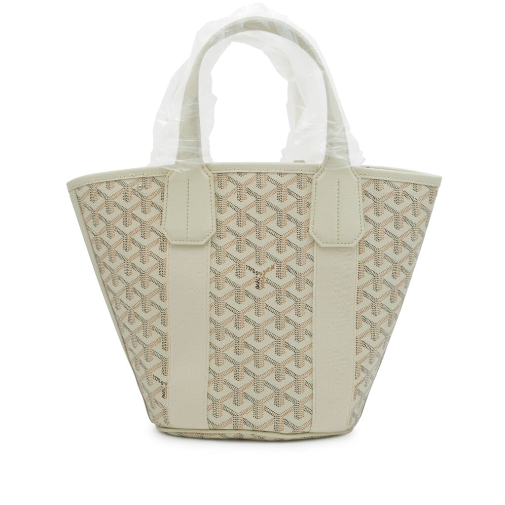 Sand Goyardine Canvas and Chevroches Calfskin Belharra PM Bag Palladium Hardware, 2024