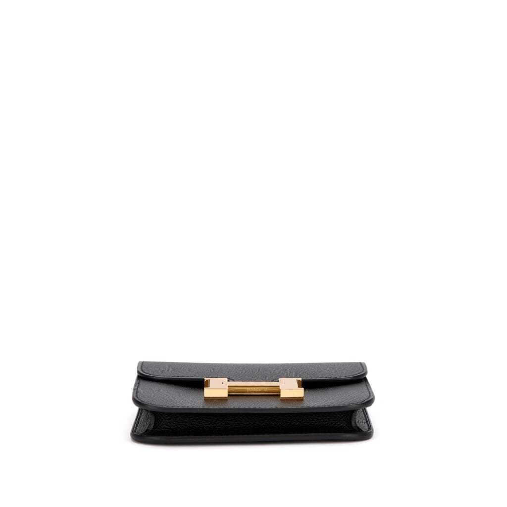 Black Epsom Constance Slim Wallet Gold Hardware, 2023