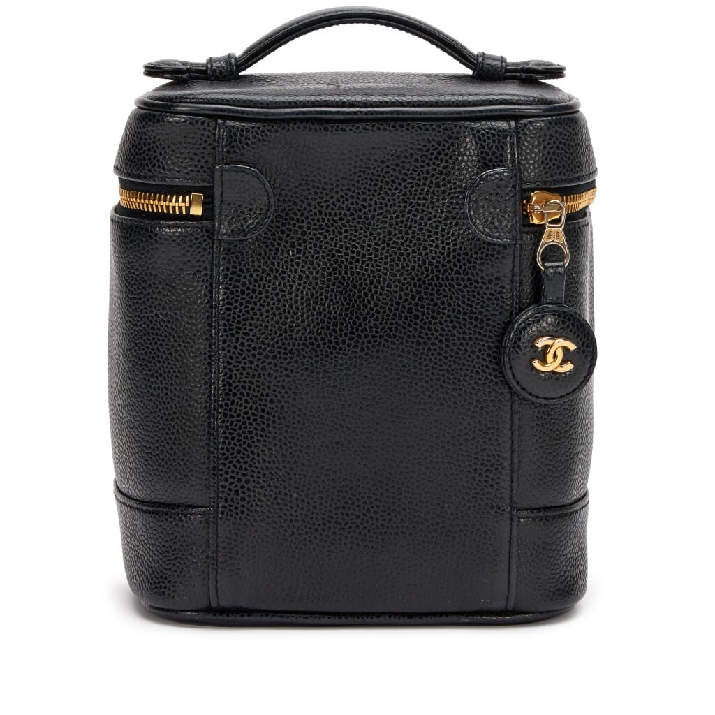 Black Caviar CC Tall Timeless Cosmetic Case Gold Hardware, 2000-2002