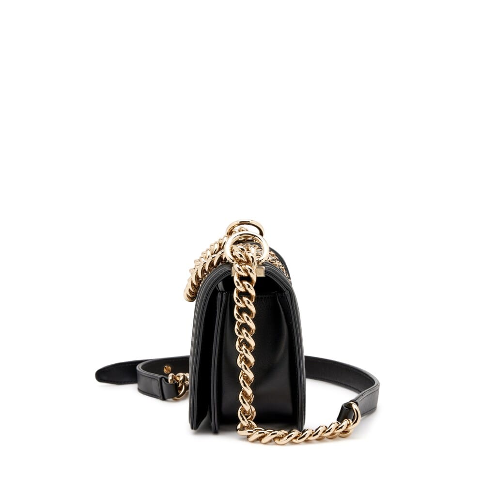 Black Chain Quilted Lambskin Small Boy Flap Bag Gold Hardware, 2022