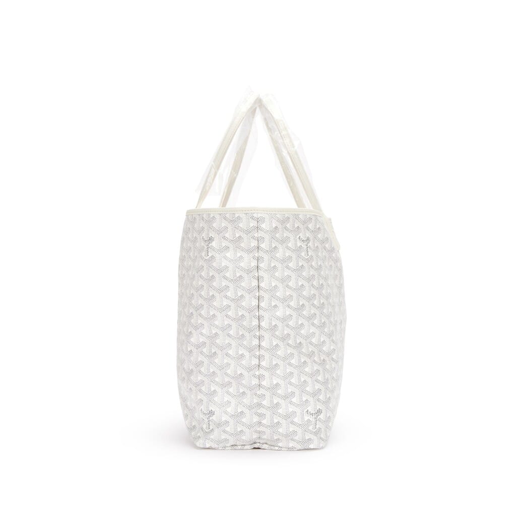 White Goyardine Canvas and Chevroches Calfskin Saint Louis PM Tote