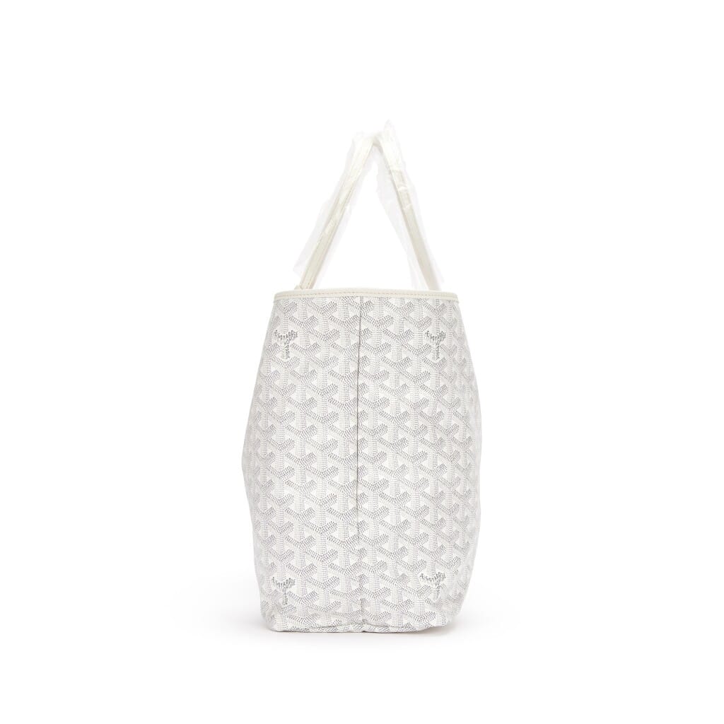 White Goyardine Canvas and Chevroches Calfskin Saint Louis PM Tote