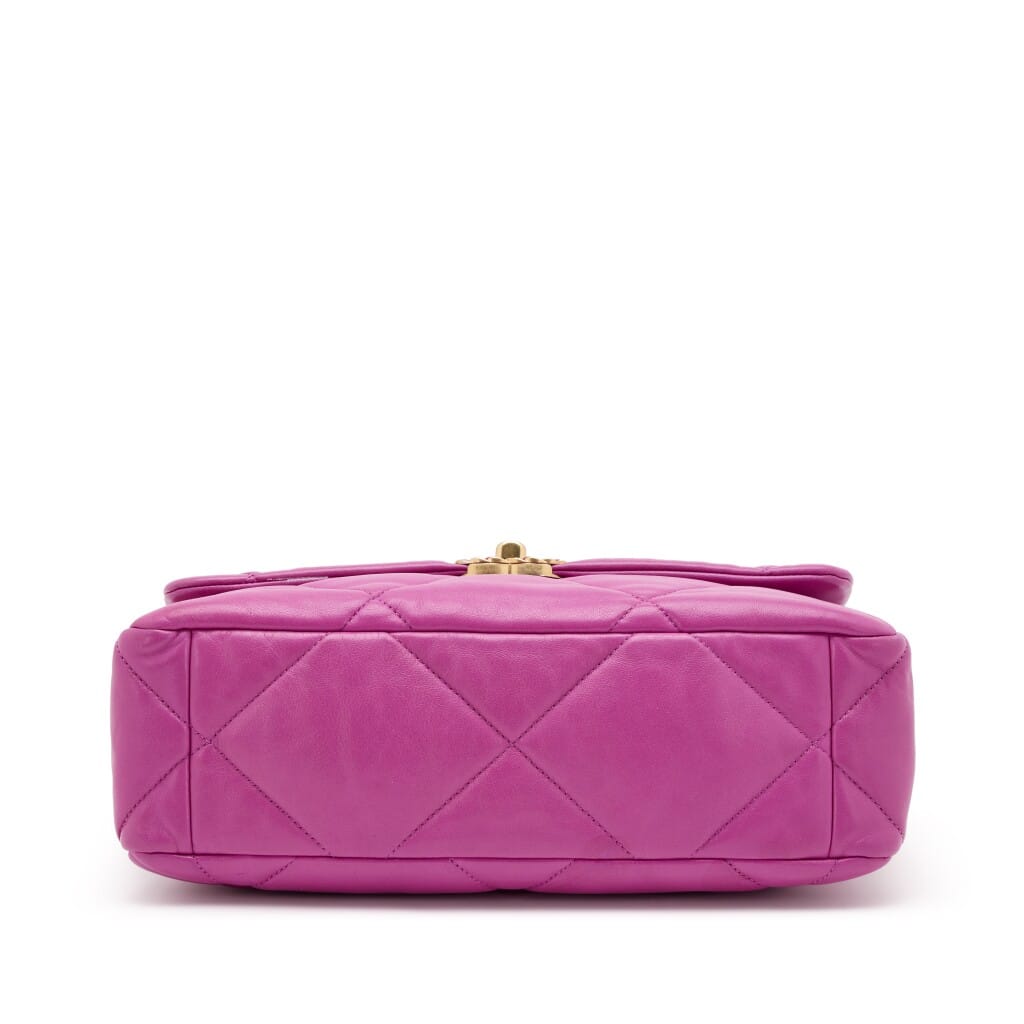 Purple Quilted Lambskin Medium Chanel 19 Flap Bag Mixed Hardware, 2020