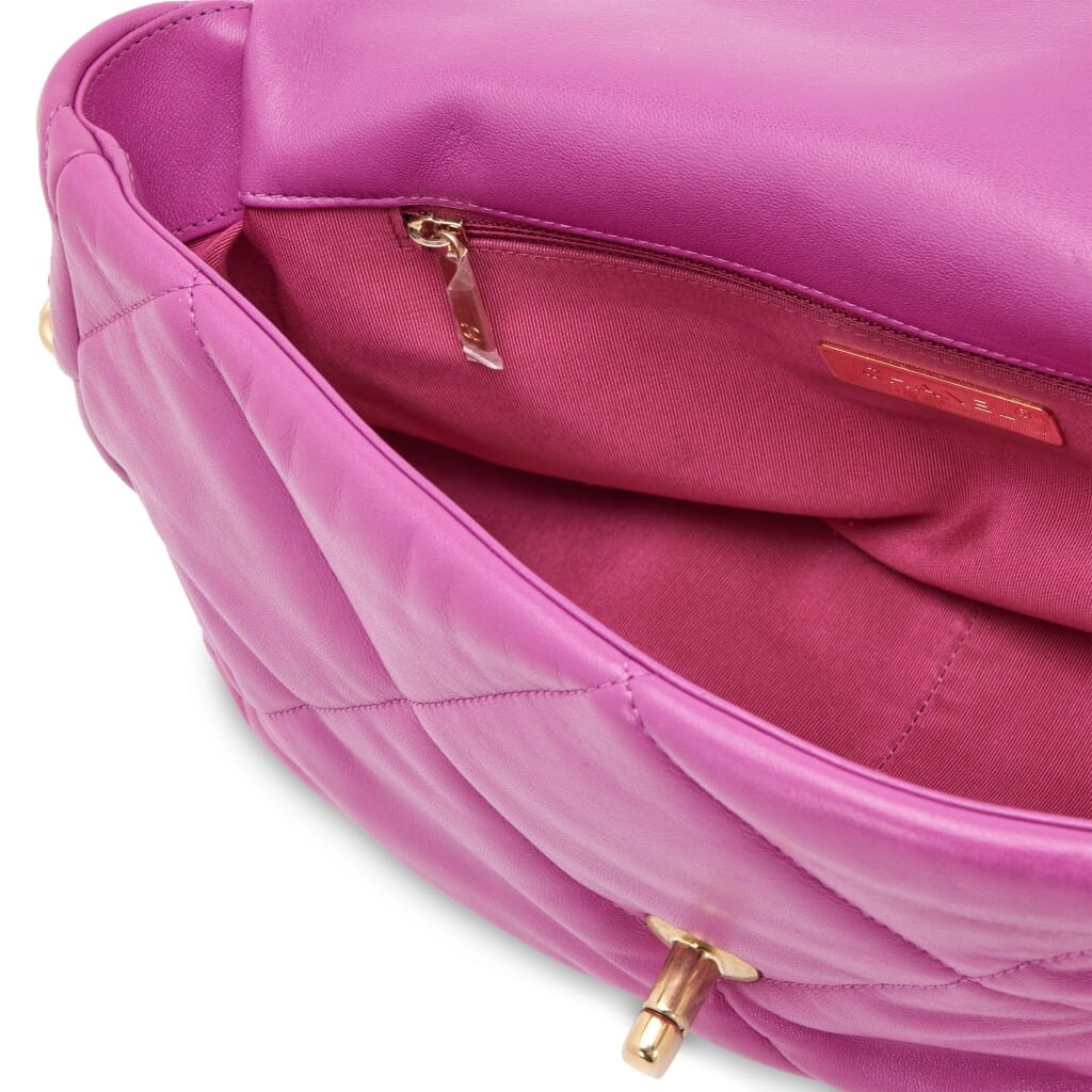 Purple Quilted Lambskin Medium Chanel 19 Flap Bag Mixed Hardware, 2020