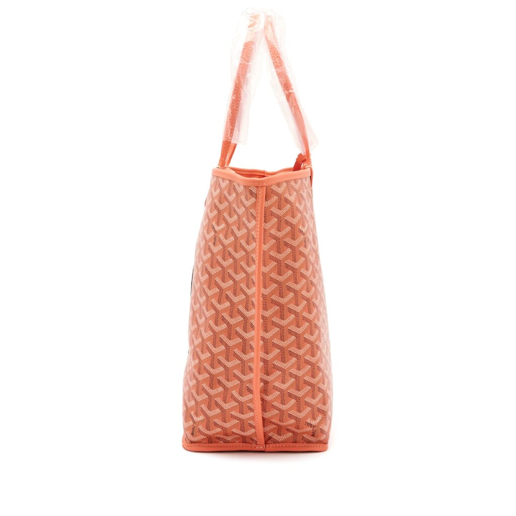 Limited Edition Coral Pink Goyardine Canvas and Chevroches Calfskin Reversible Seahorse Embroidery Anjou PM Tote, 2024