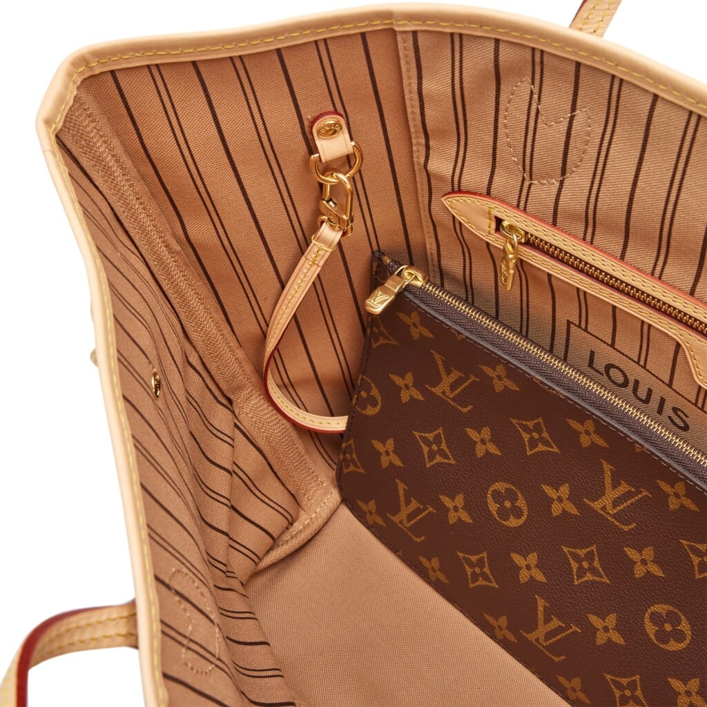 Ebene Brown Monogram Coated Canvas Neverfull MM Gold Hardware, 2023