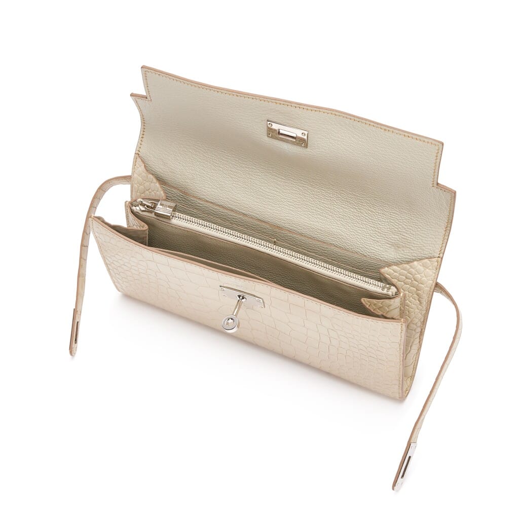 Beton Matte Alligator Kelly Wallet Palladium Hardware, 2013