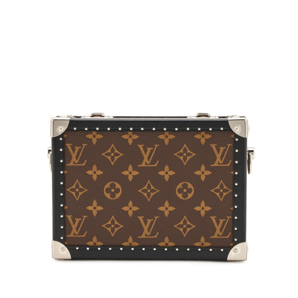 Monogram Massacar Canvas Clutch Box Bag Silver Hardware, 2020