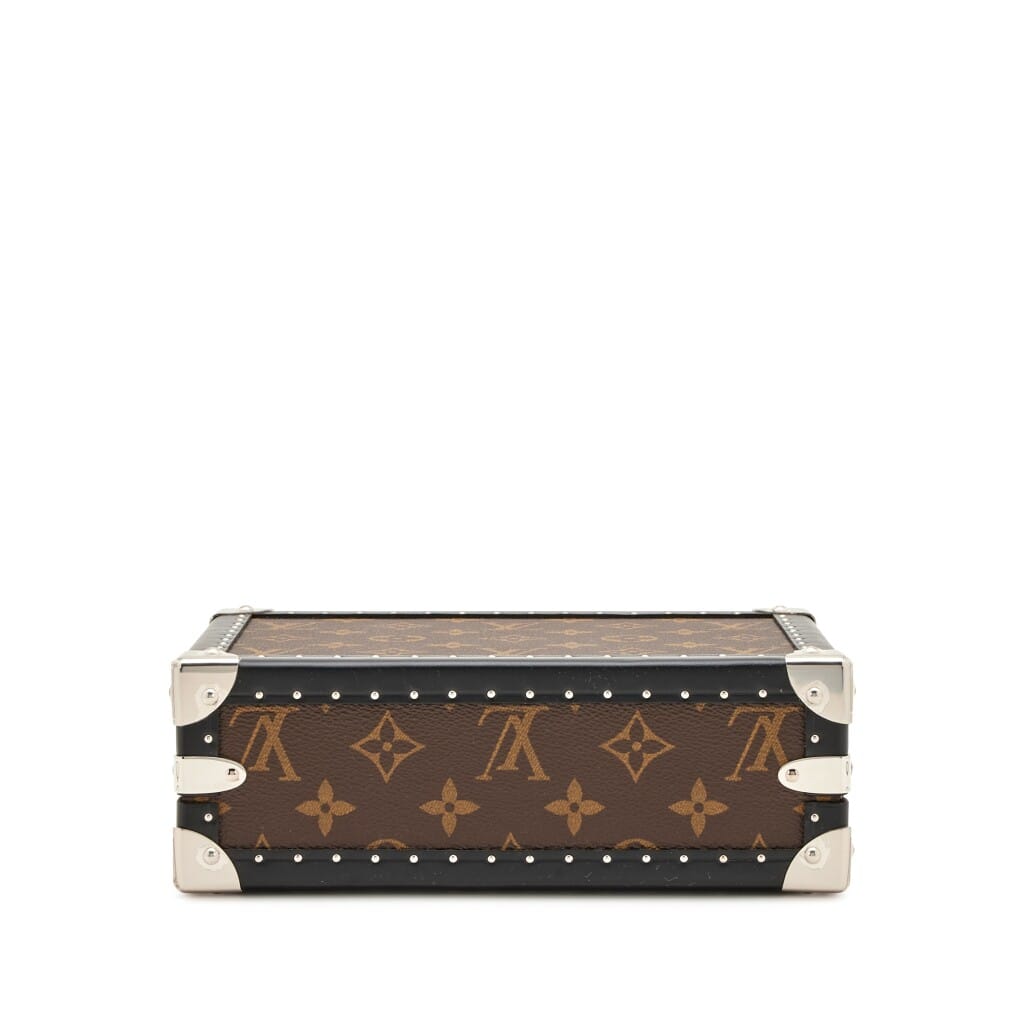 Monogram Massacar Canvas Clutch Box Bag Silver Hardware, 2020