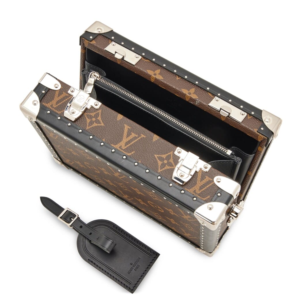 Monogram Massacar Canvas Clutch Box Bag Silver Hardware, 2020