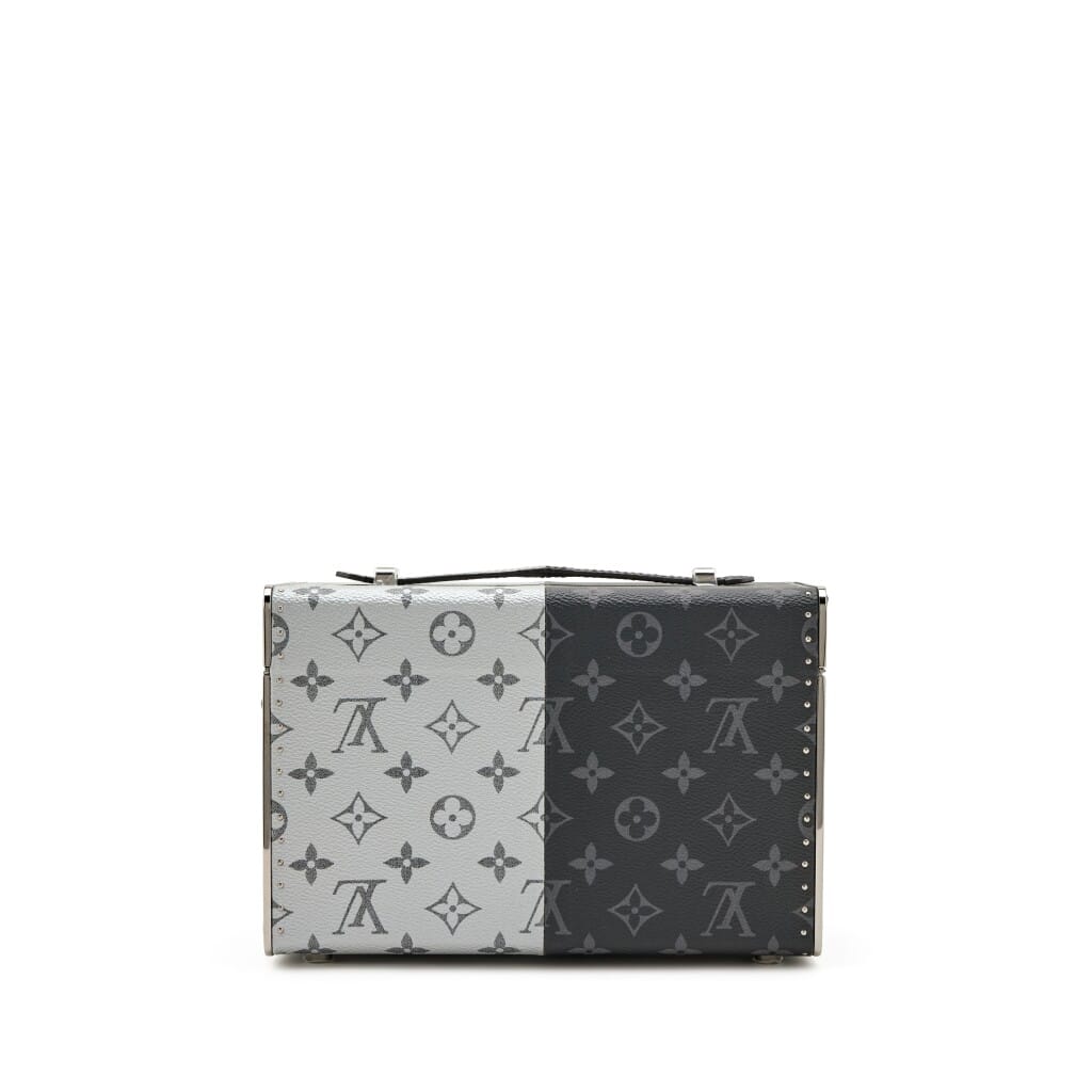 Black and Silver Monogram Eclipse Coated Canvas Custom Vanity Trunk Ruthenium Hardware, 2018