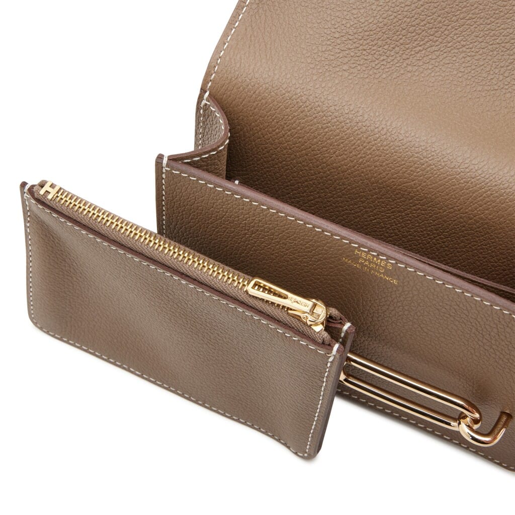 Etoupe Evercolor Roulis Slim Wallet Gold Hardware, 2023