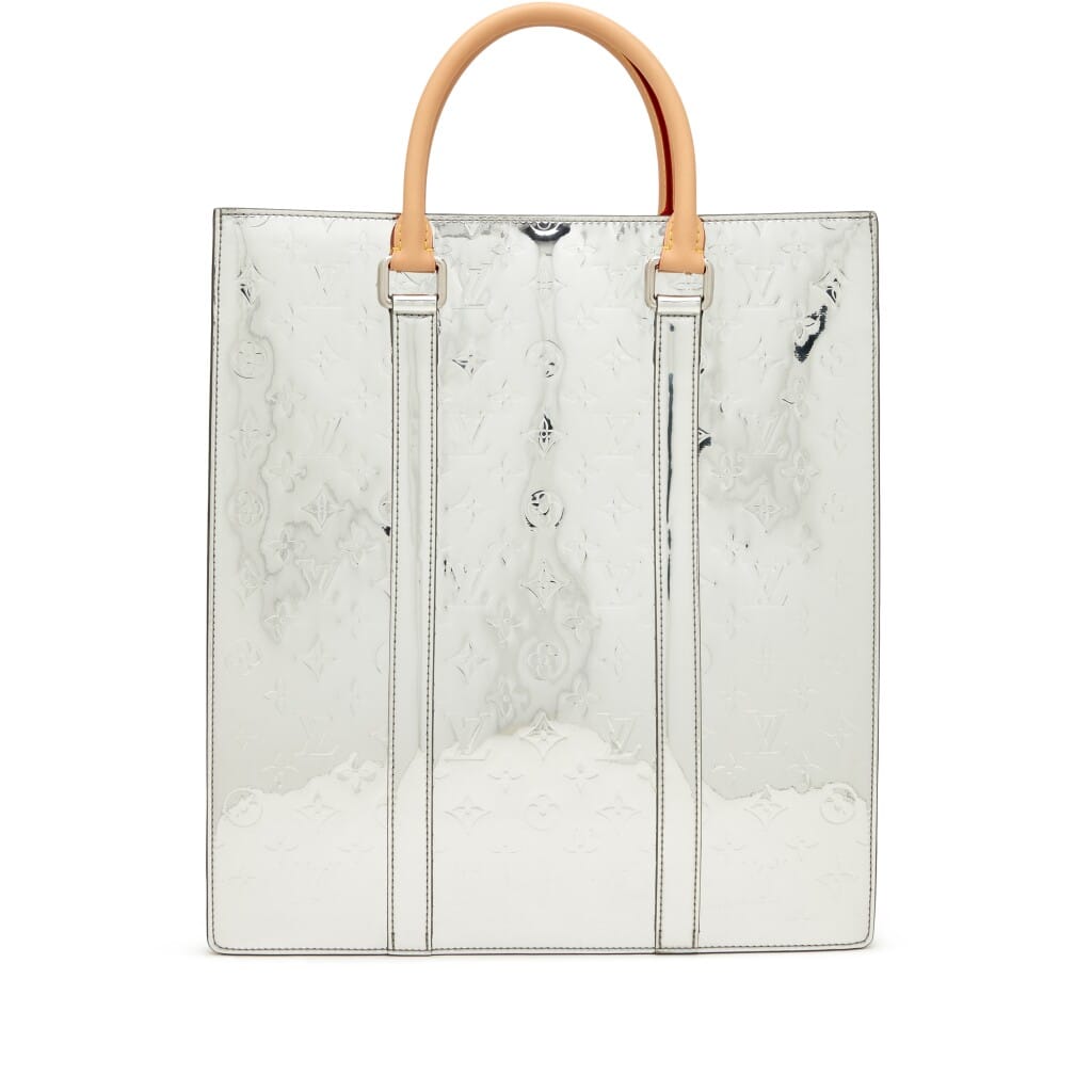 Silver Coated Canvas Monogram Sac Plat Miroir Silver Hardware, 2021