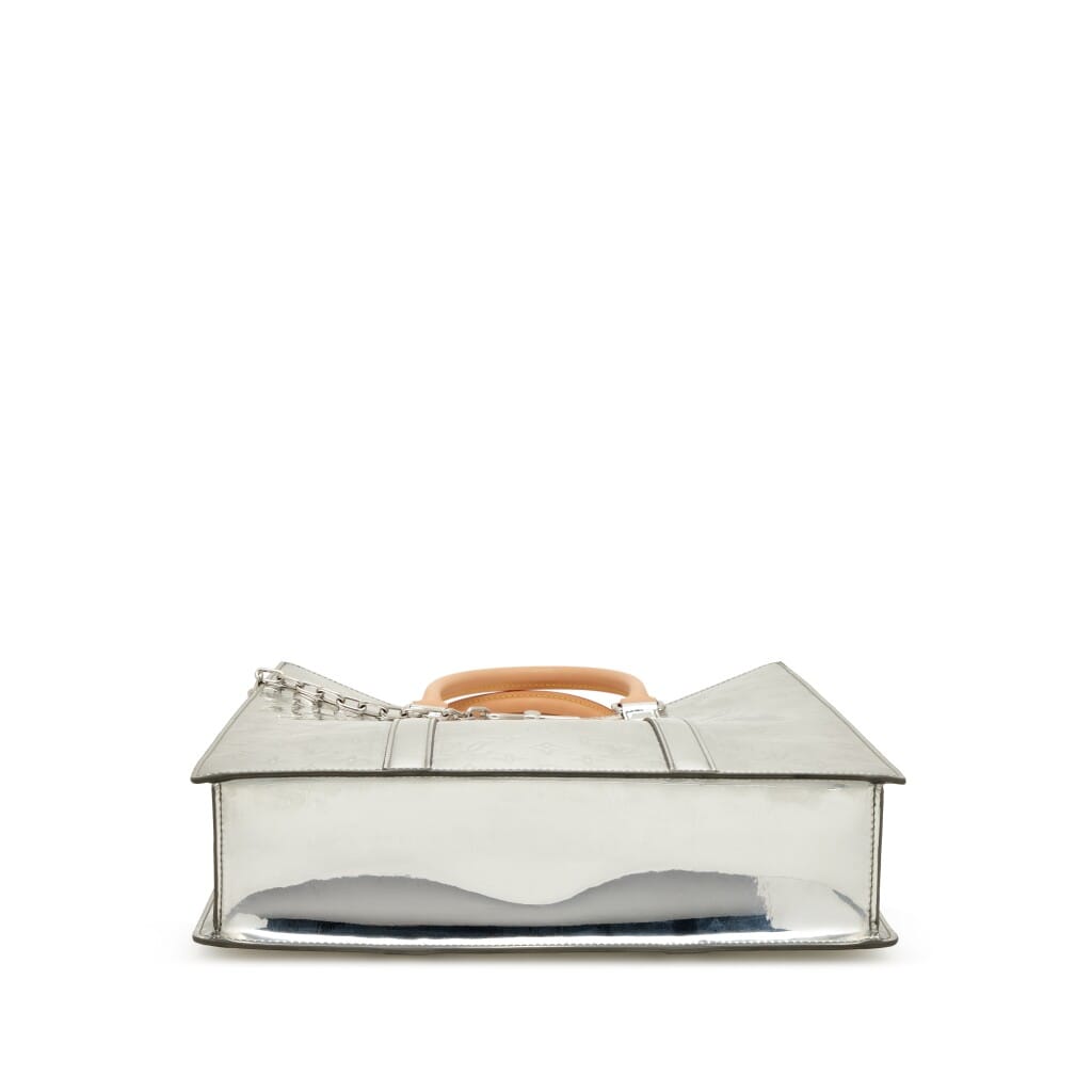 Silver Coated Canvas Monogram Sac Plat Miroir Silver Hardware, 2021