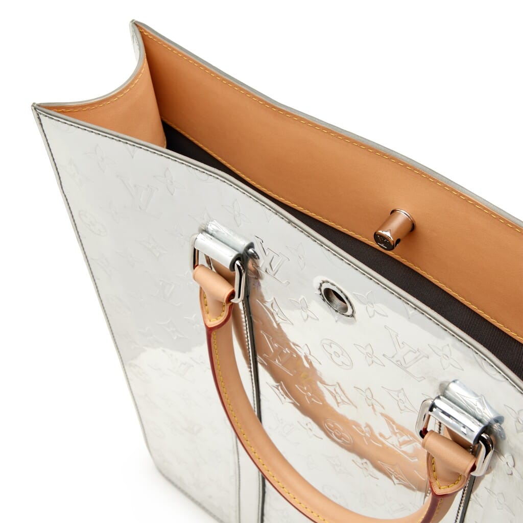 Silver Coated Canvas Monogram Sac Plat Miroir Silver Hardware, 2021
