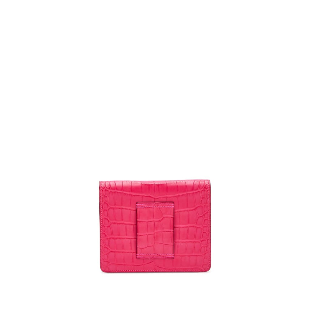 Rose Mexico Matte Alligator Roulis Slim Wallet Palladium Hardware, 2021