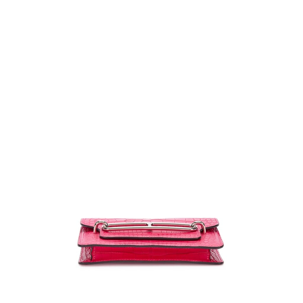 Rose Mexico Matte Alligator Roulis Slim Wallet Palladium Hardware, 2021