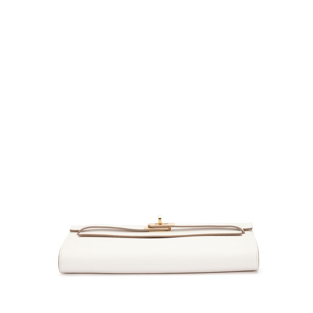 Gris Pale Epsom Kelly-To-Go Wallet Gold Hardware, 2023